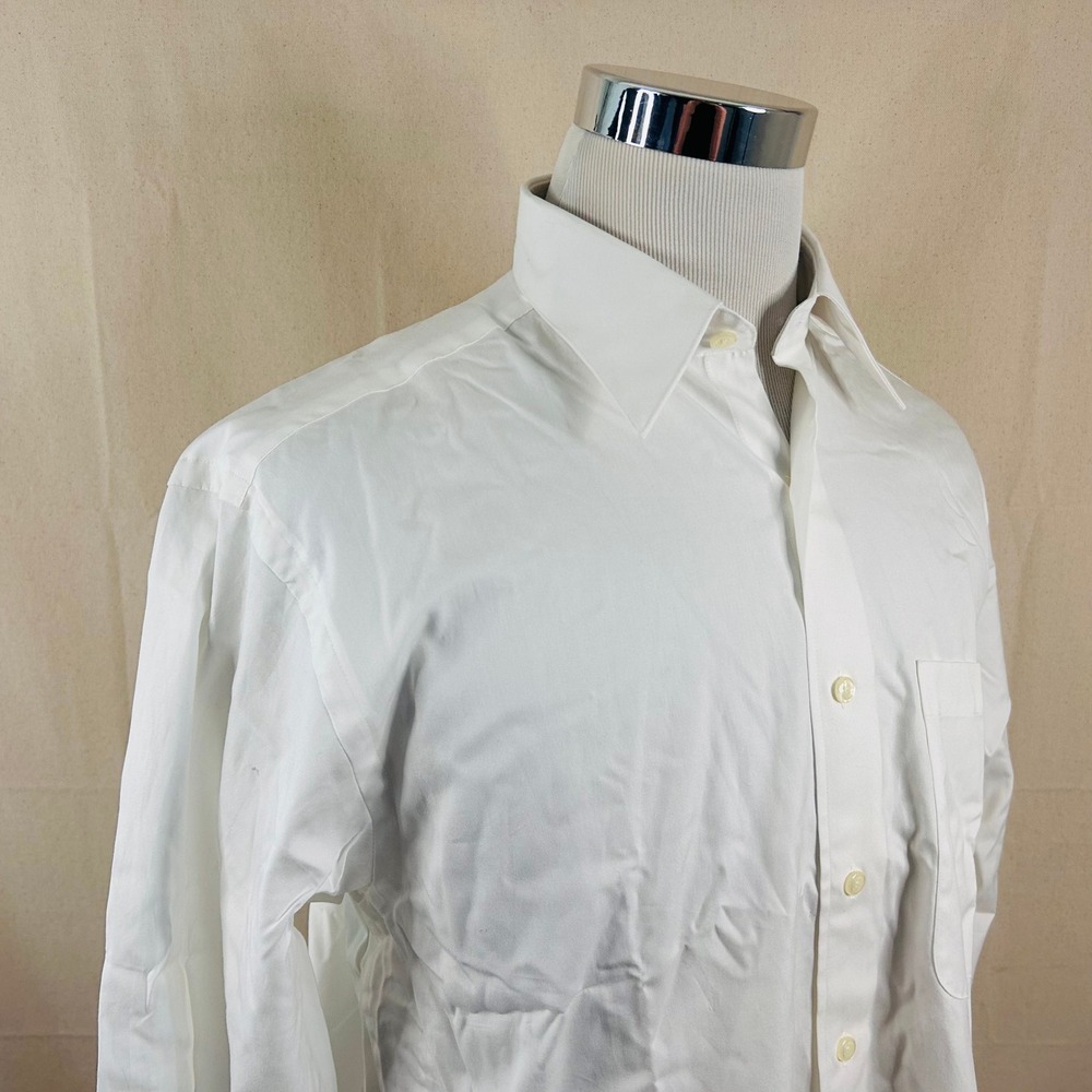 NEW Mark Shale 15.5 33 Regular Fit Pinpoint Oxford Dress Shirt White Cotton Mens